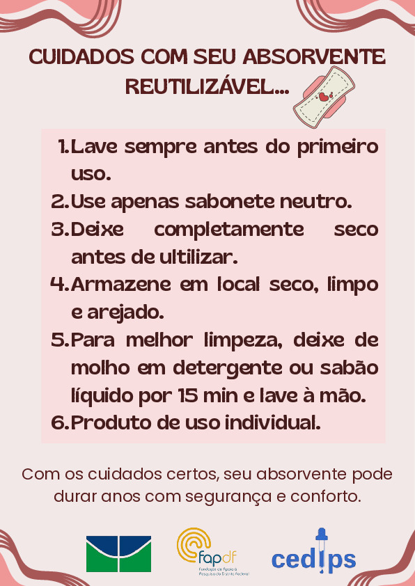 Cuidados com seu absorvente reutilizável…