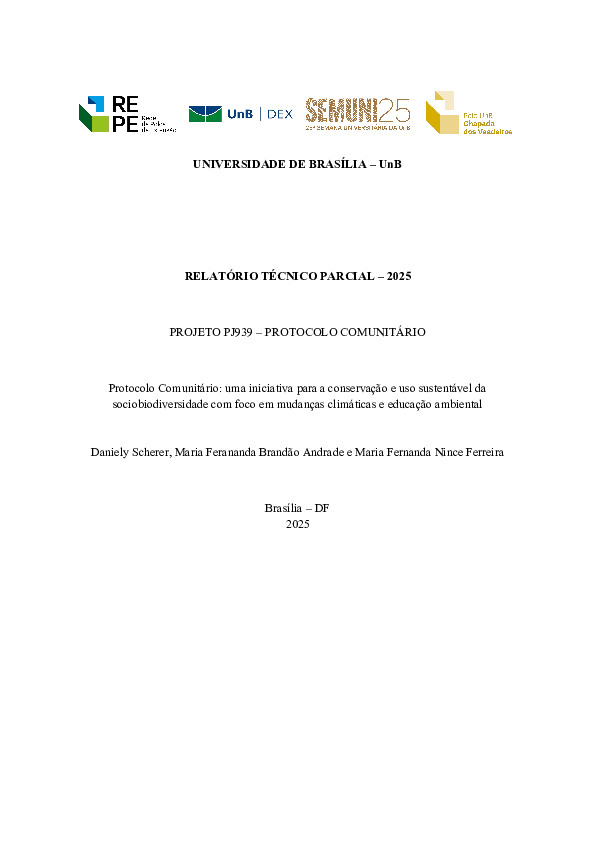 Protocolo Comunitário: uma iniciativa para a conservação e uso sustentável da  sociobiodiversidade com foco em mudanças climáticas e educação ambiental