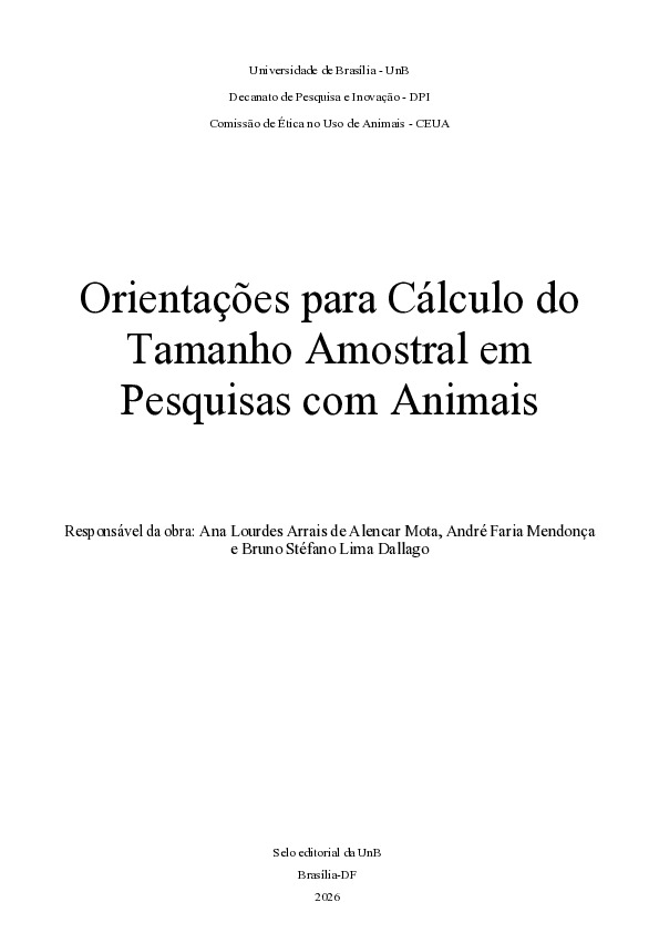 Orientações para cálculo do tamanho amostral em pesquisas com animais